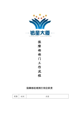 保障部岗位职责