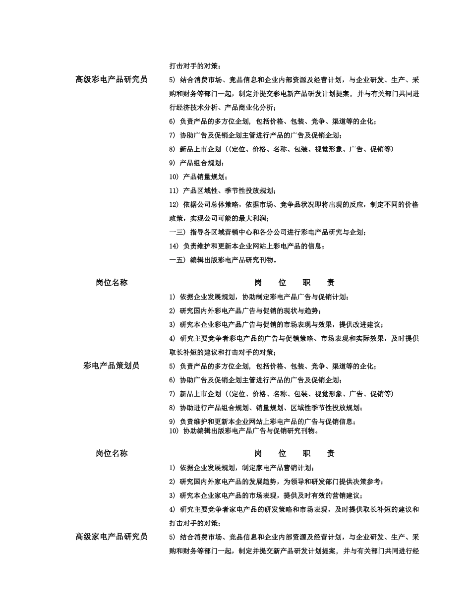 某公司市场部岗位设置概述_第3页