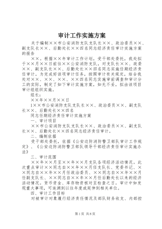 审计工作方案 