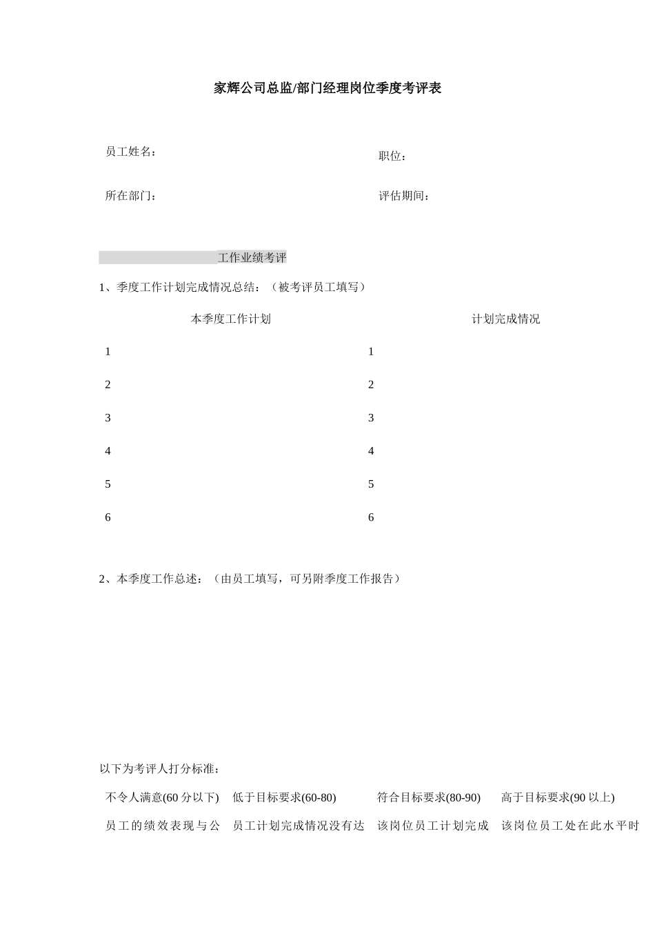 某公司绩效考核表_第2页
