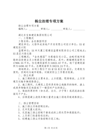 杨尘治理专项方案