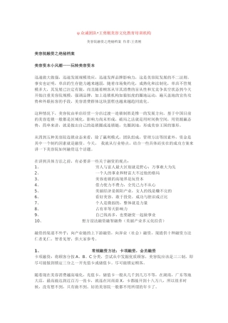 美容院融资之绝秘档案 作者王勇刚