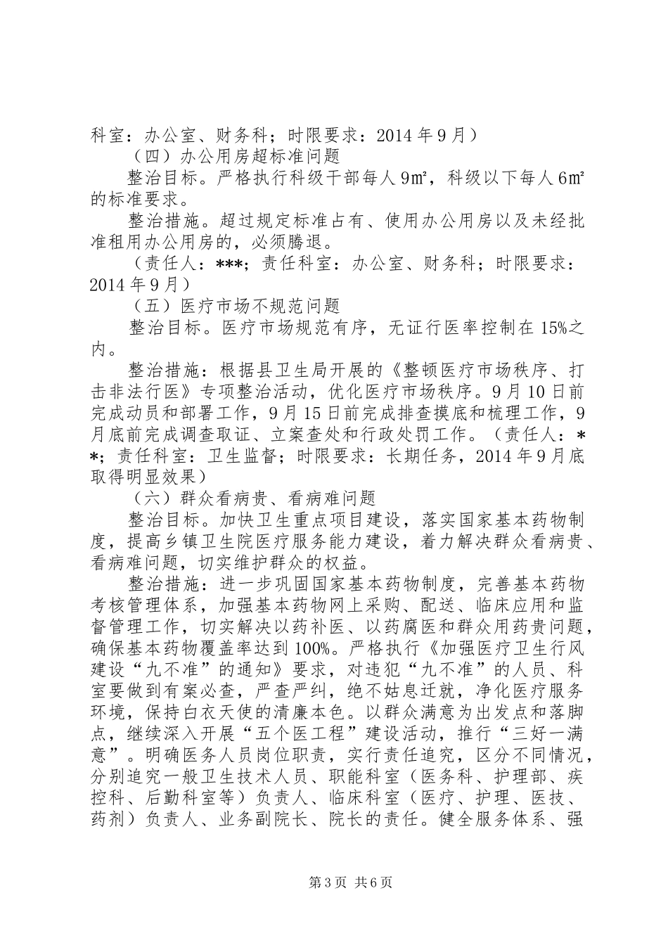 卫生院专项整治工作实施方案 _第3页