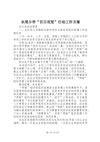 水尾小学“百日攻坚”行动工作实施方案 