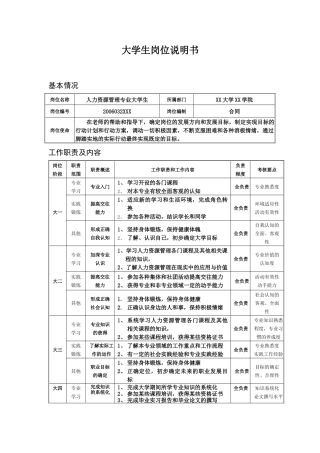 大学生岗位说明书1214