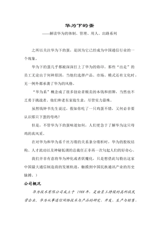 解读华为的体制、管理、用人与出路