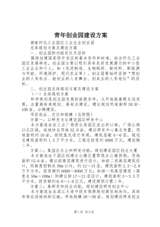 青年创业园建设实施方案 