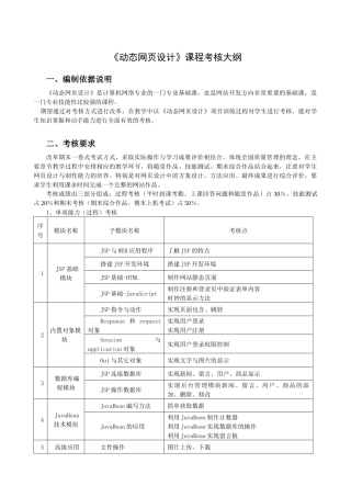 动态网页设计课程考核大纲