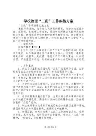学校治理“三乱”工作方案_2