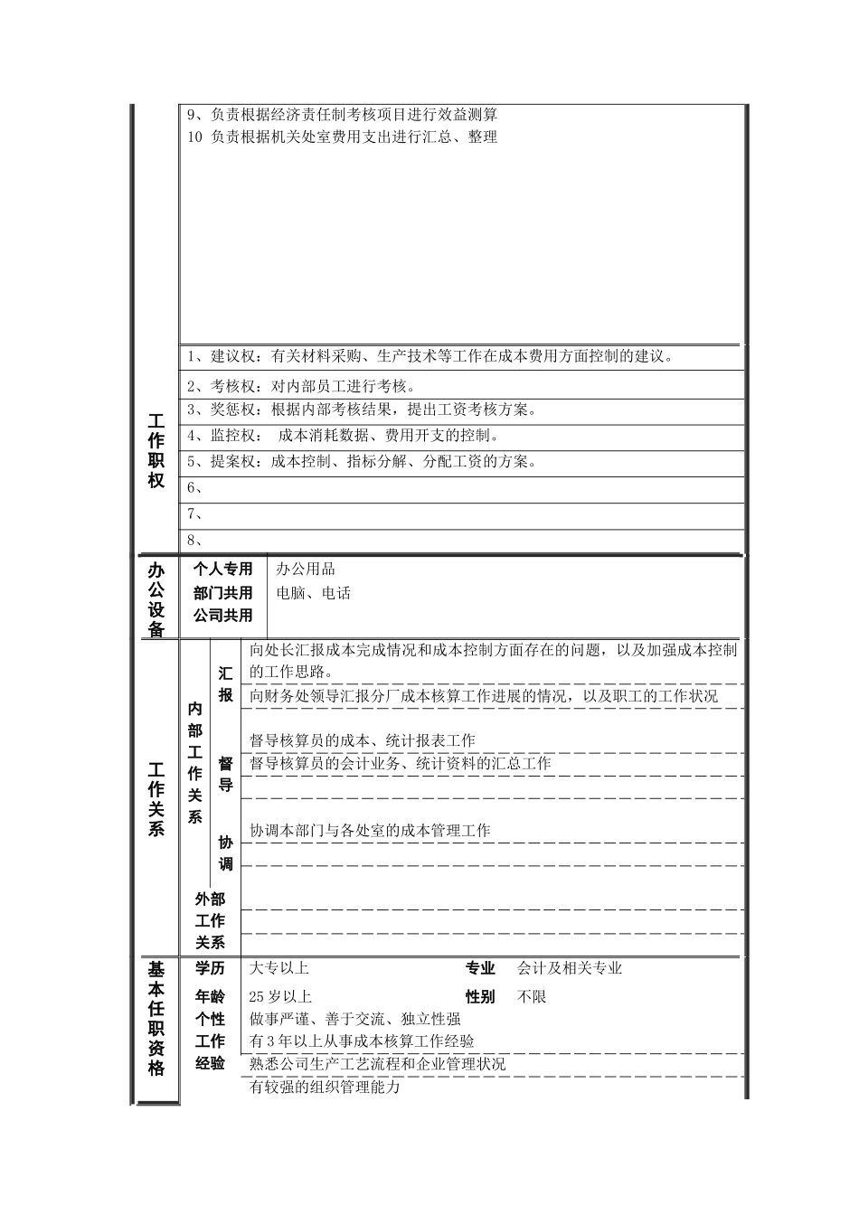 某钢铁公司各部门主管岗位职责_第3页