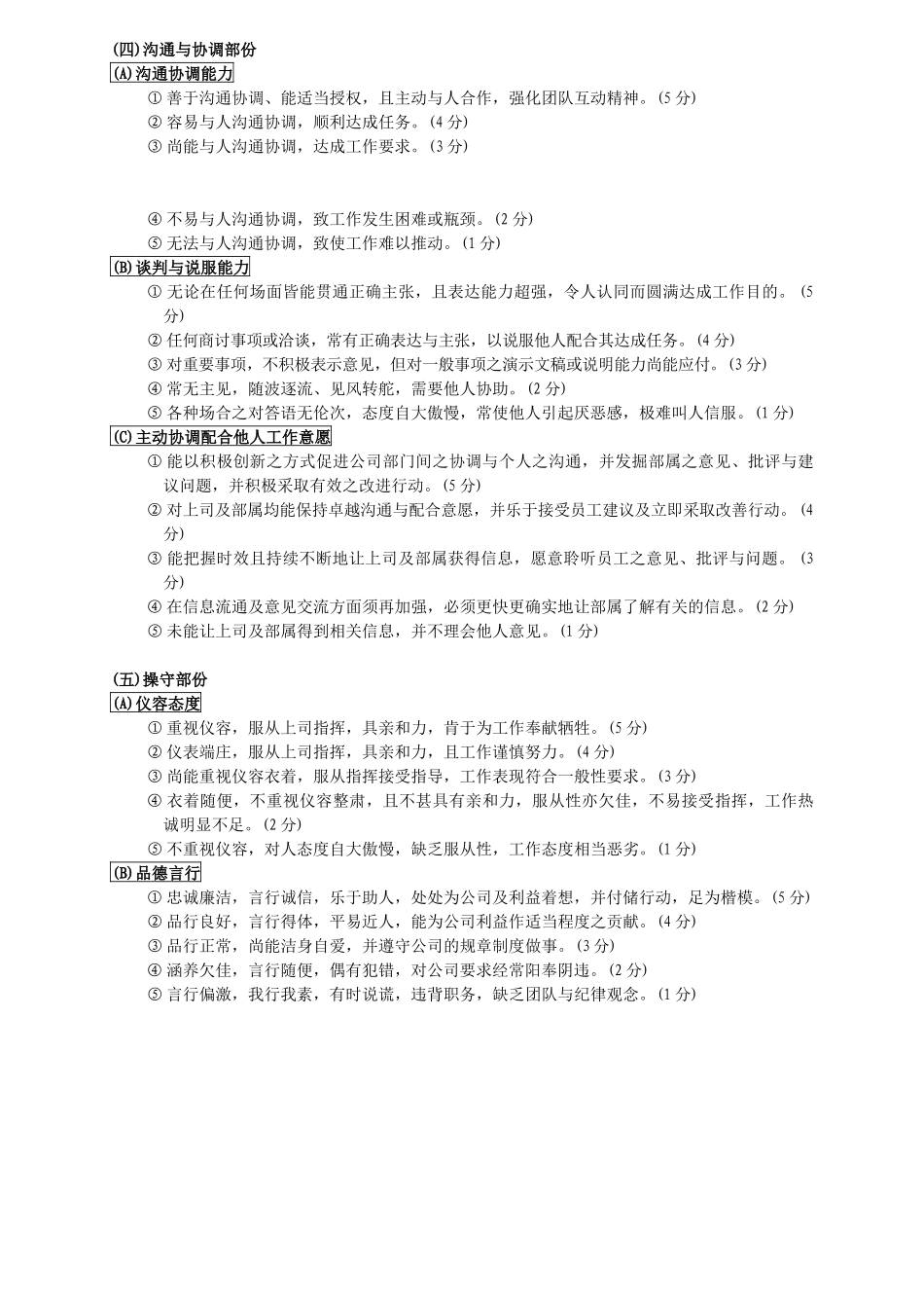 附件三主管考核标准_第3页