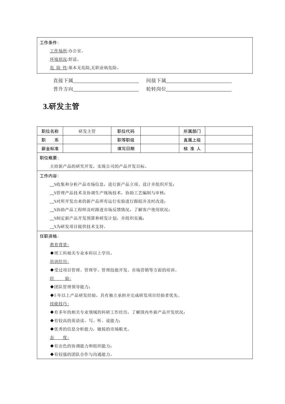岗位说明书——技术职位（一）_第3页