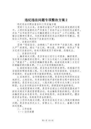 违纪违法问题专项整治实施方案2