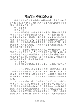 司法鉴定检查工作方案