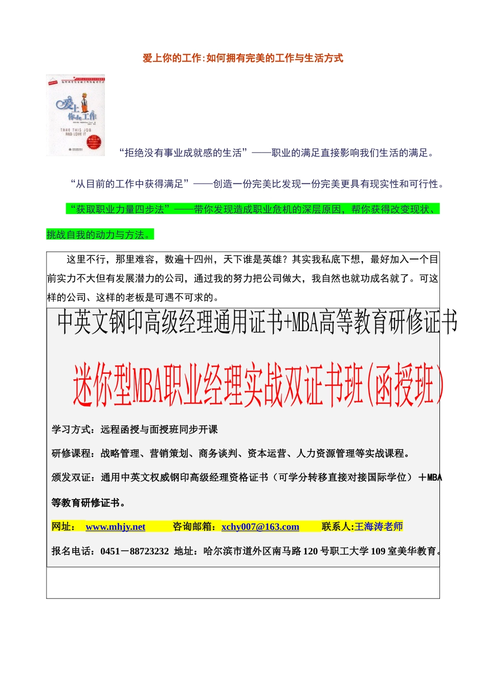 【公司培训教程】爱上你的工作_第1页