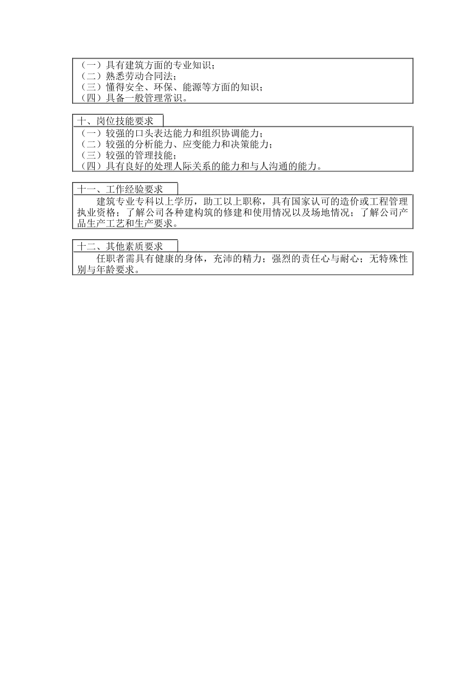 登康口腔护理用品股份有限公司生产、基建主管岗位说明书_第3页