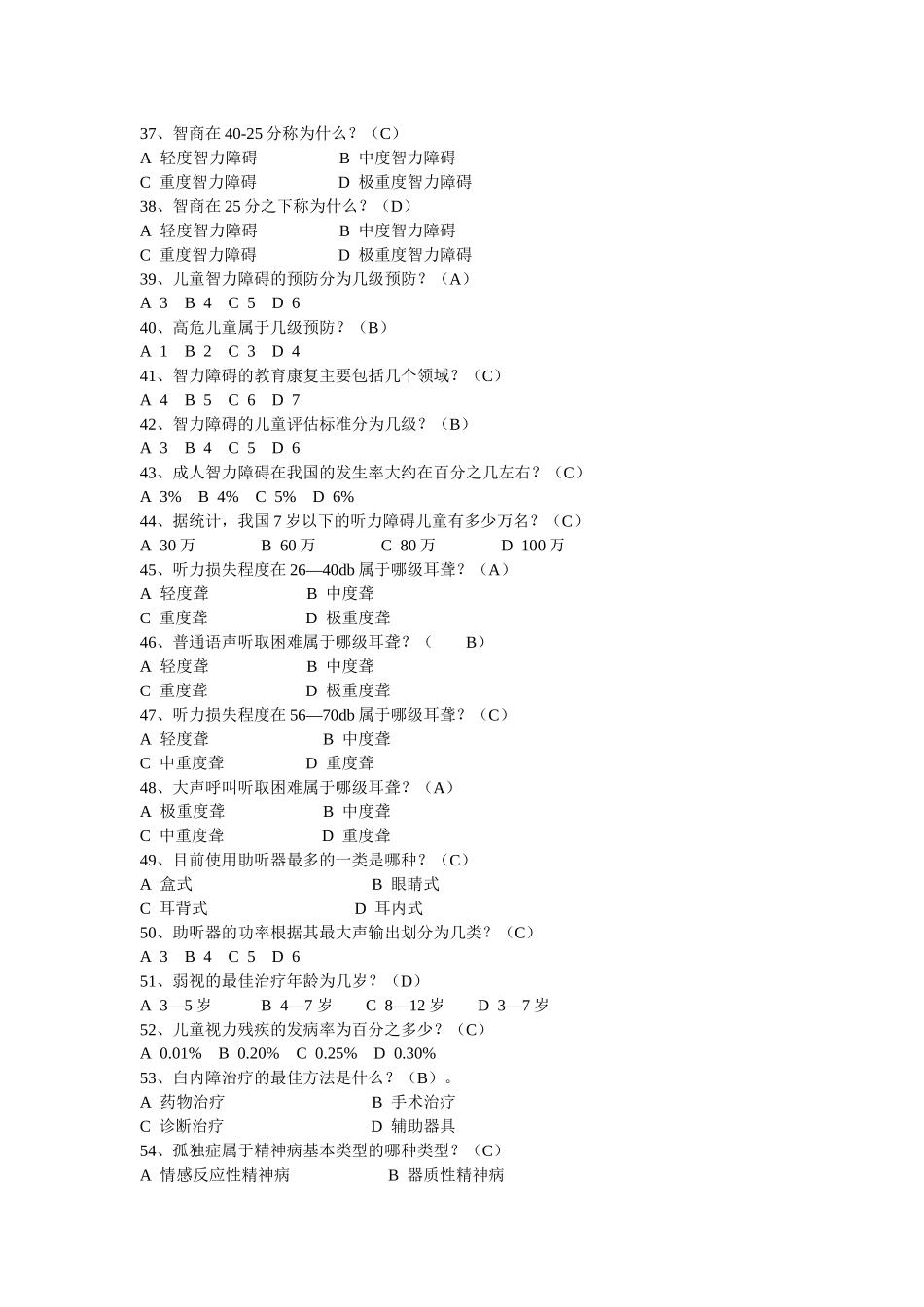 残疾人康复培训试题_第3页