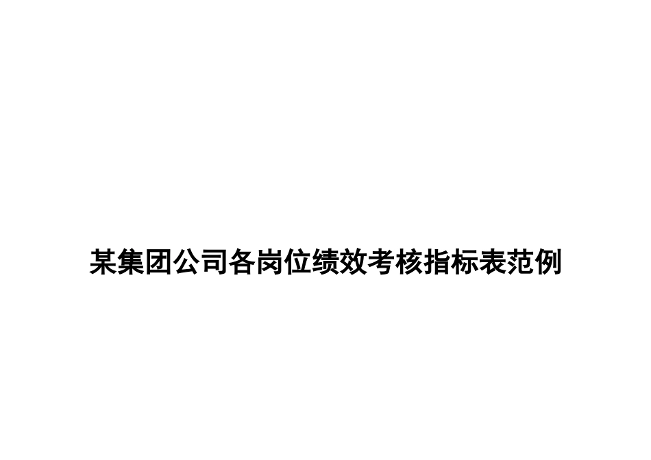 房地产公司各岗位绩效考核指标表（41页）_第1页