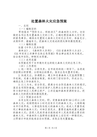 森林火灾应急预案 