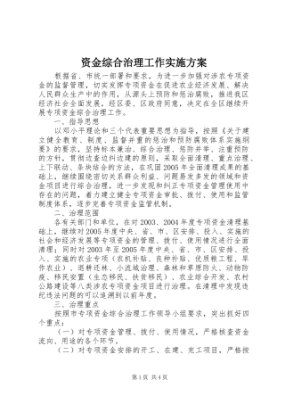 资金综合治理工作方案 