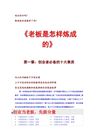 创业你行吗《老板是怎样炼成的》