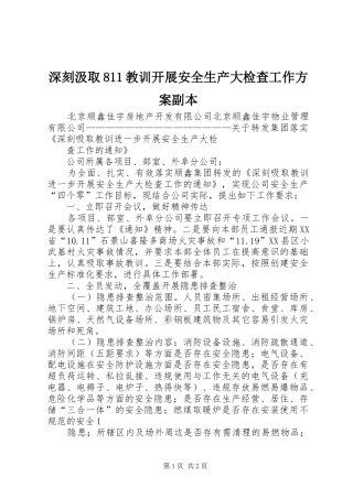 深刻汲取811教训开展安全生产大检查工作方案副本
