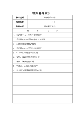 档案卷内索引(一)2