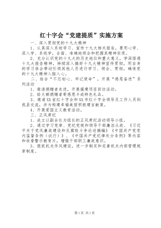 红十字会“党建提质”方案 
