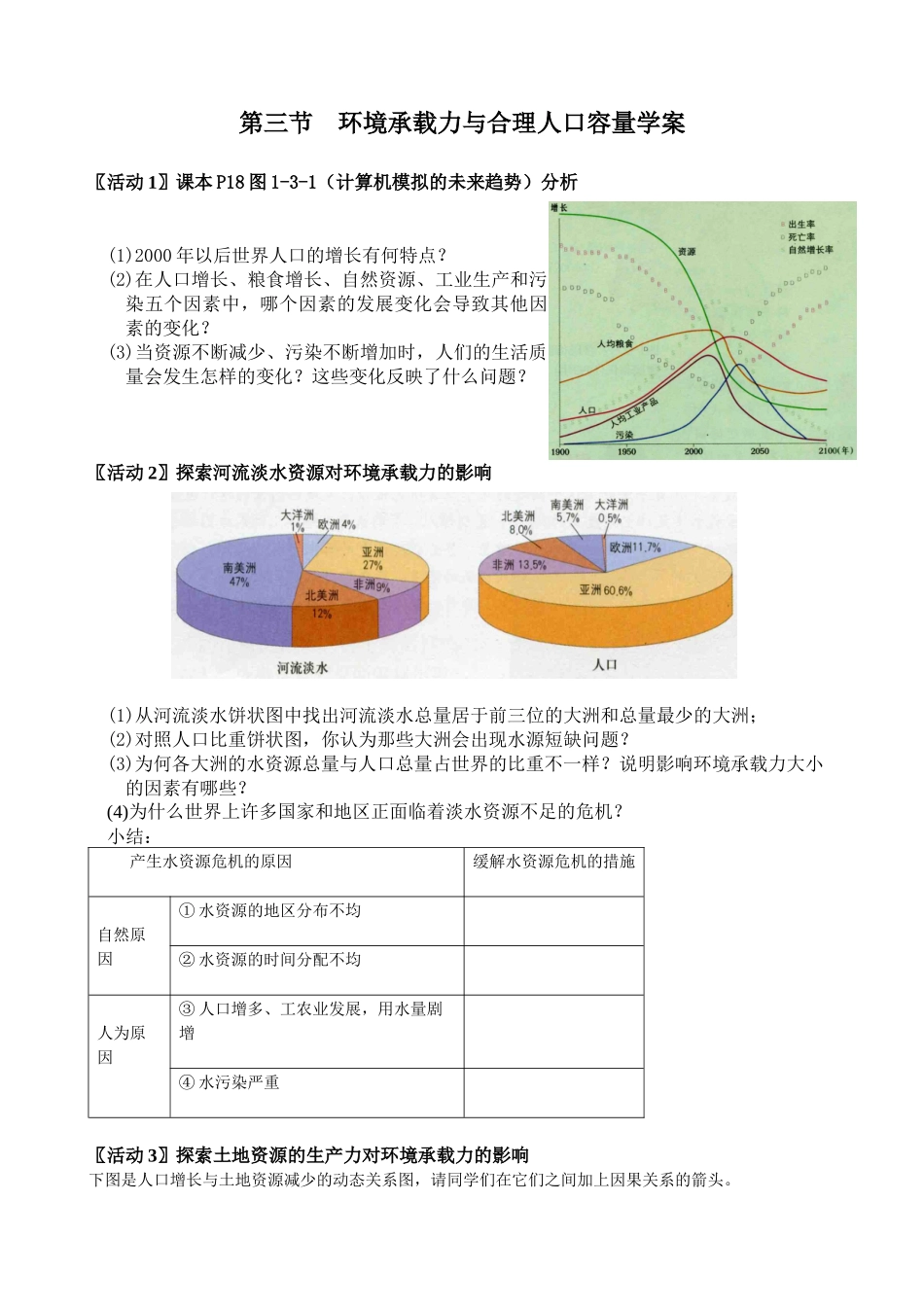 第三节环境承载力与合理人口容量_第1页