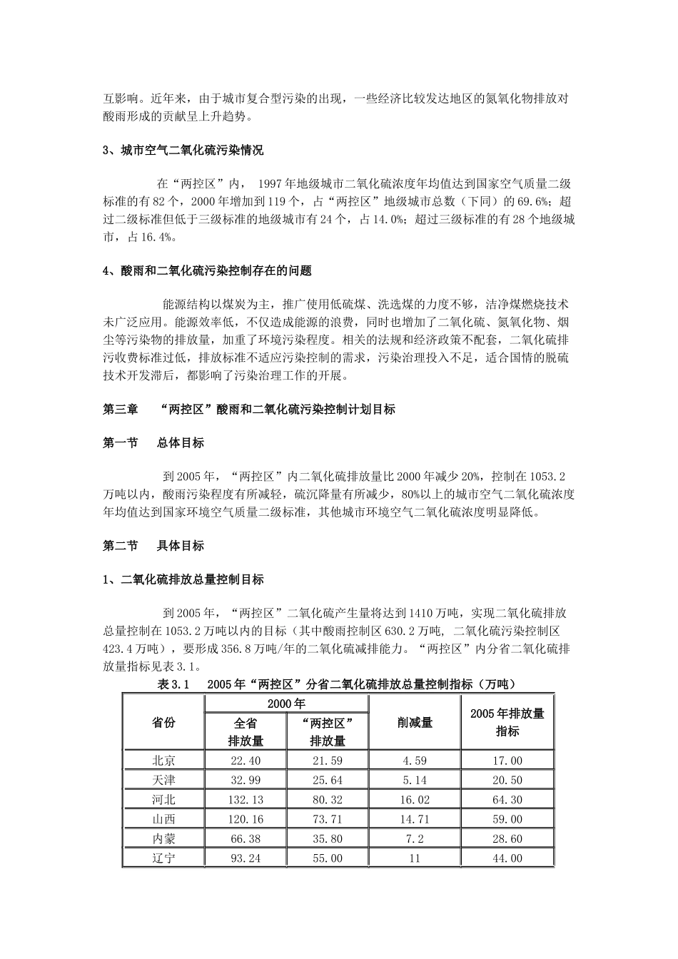 “两控区”酸雨和二氧化硫污染防治“十五”计划_第3页