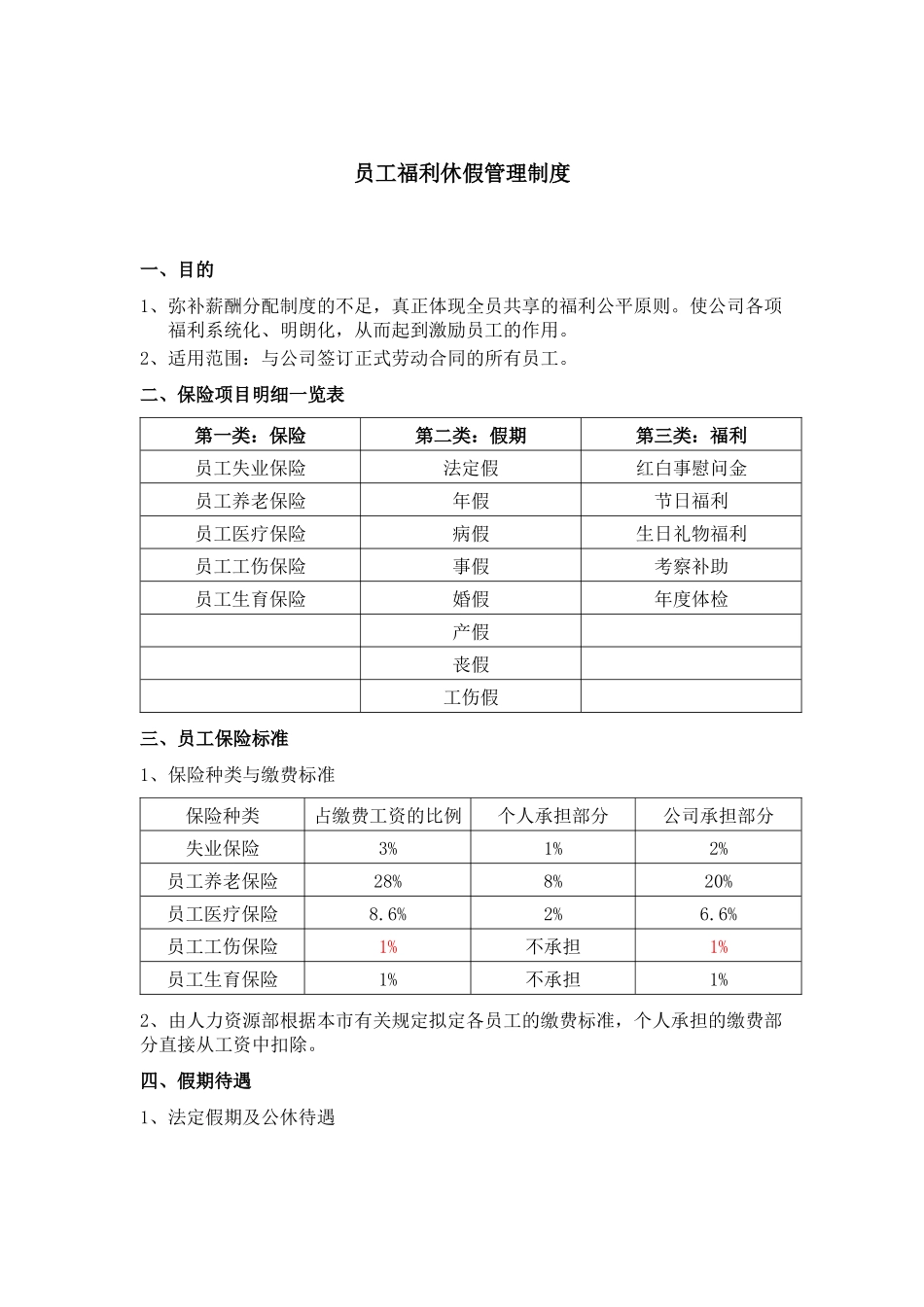 福利休假制度_第1页