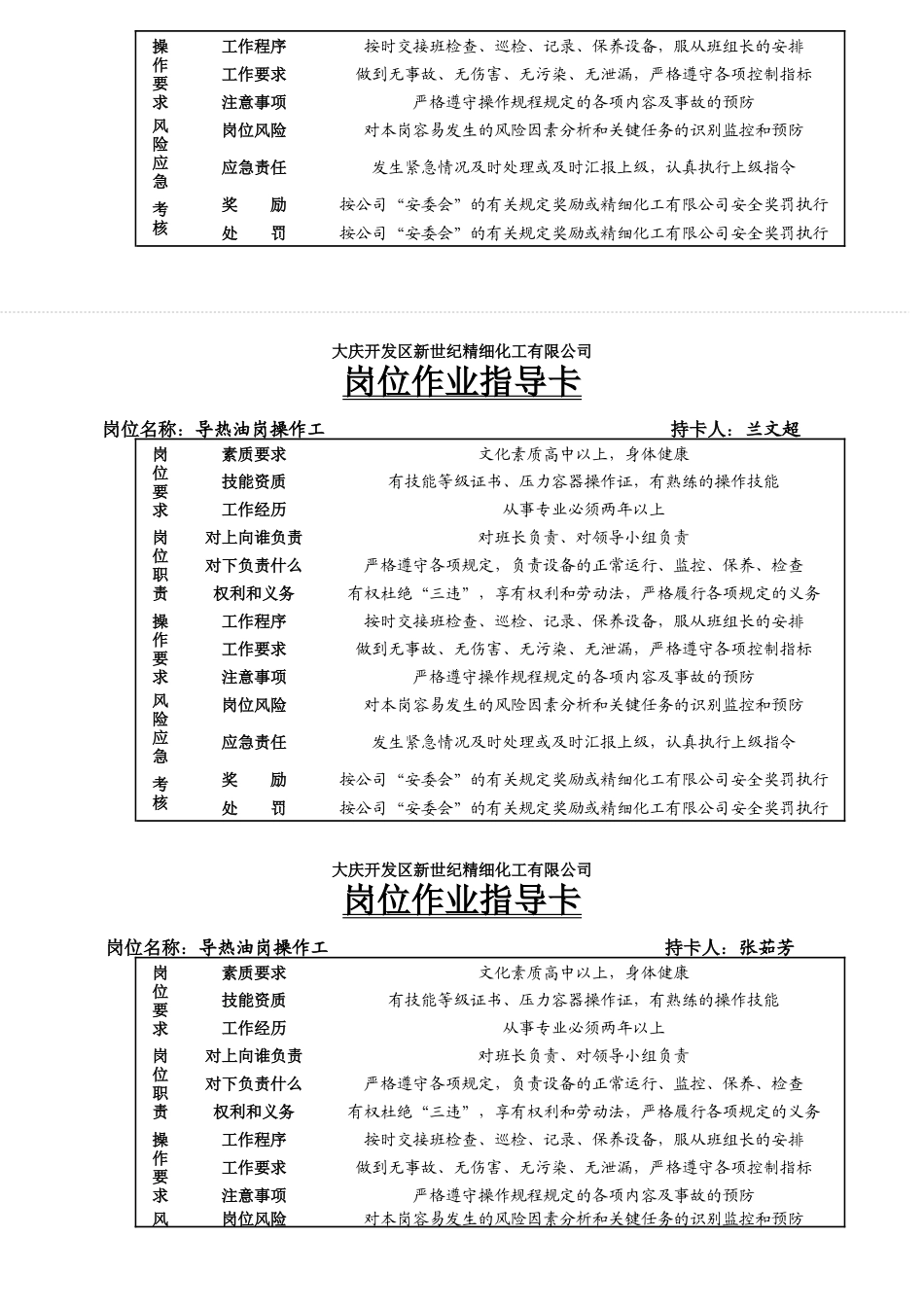 某公司岗位HSE作业指导卡_第3页