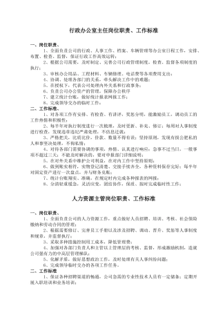 办公室人员职责及标准(oriental)
