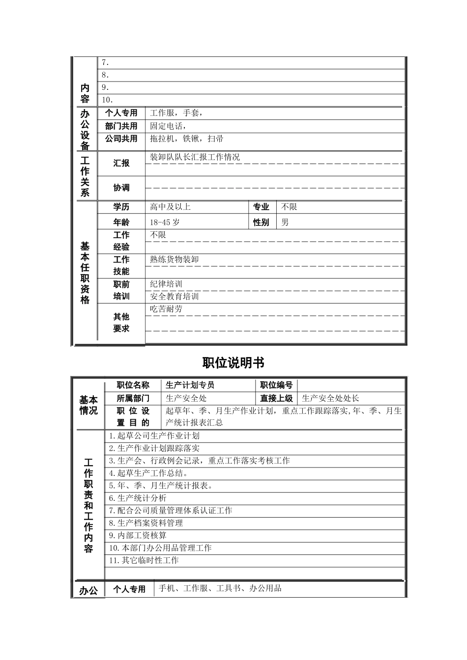 德龙钢铁-非管理岗位职位说明书_第3页