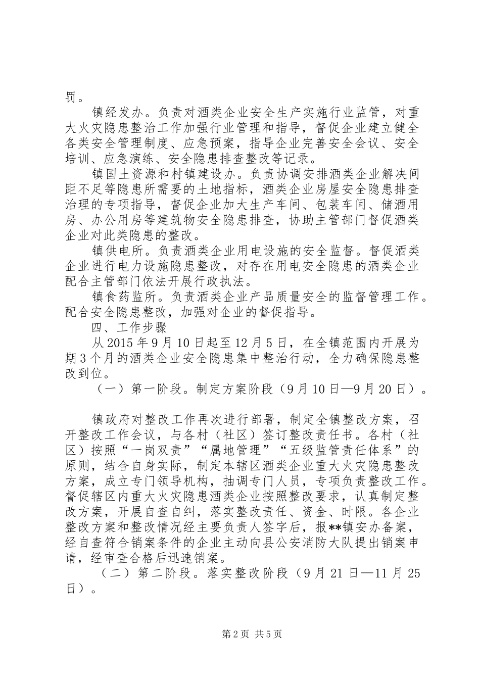 酒类企业安全隐患整改实施方案 _第2页