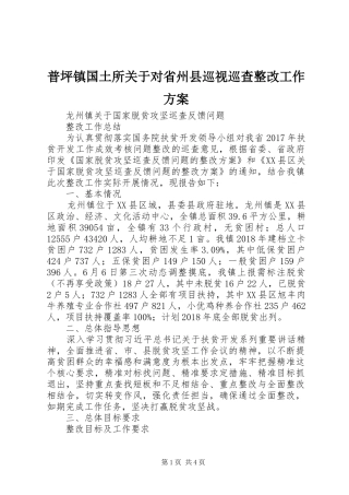 普坪镇国土所关于对省州县巡视巡查整改工作实施方案 