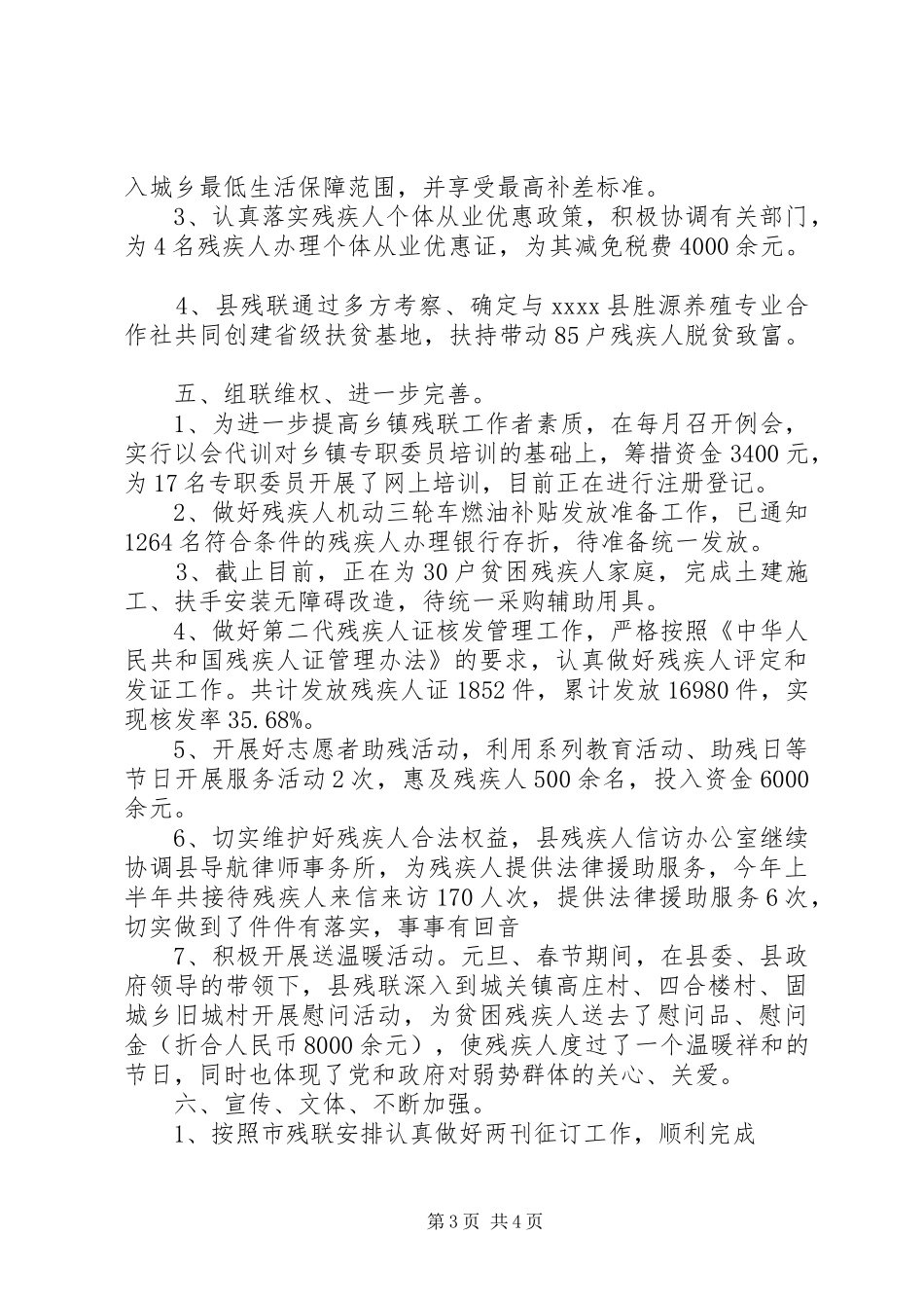 残疾人联合会年终工作汇报 _第3页