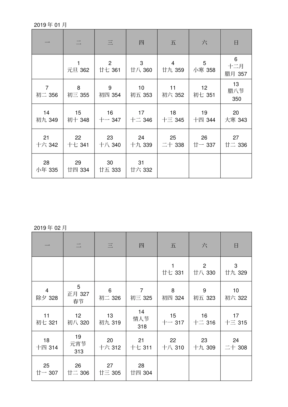 (完整版)2020年考研日历(记事可打印版)_第1页