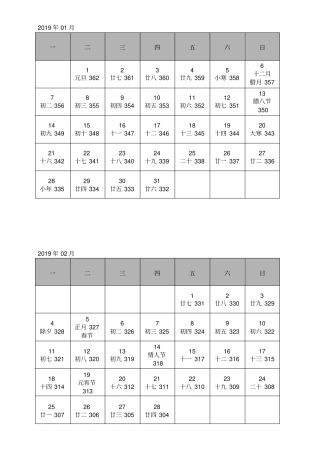 (完整版)2020年考研日历(记事可打印版)