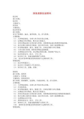 财务类职位说明书( 18页)