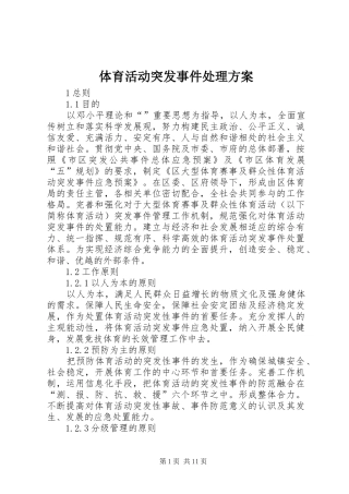 体育活动突发事件处理方案