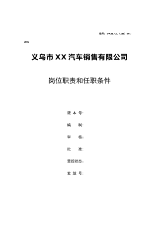 岗位职责和任职条件