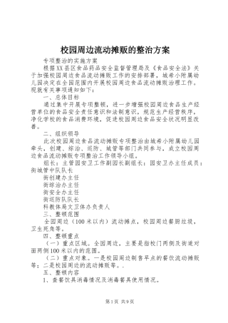 校园周边流动摊贩的整治方案