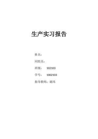 生产实习报告(X 31页)
