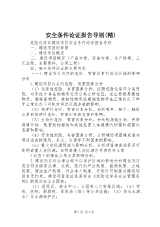 安全条件论证报告导则(精) 