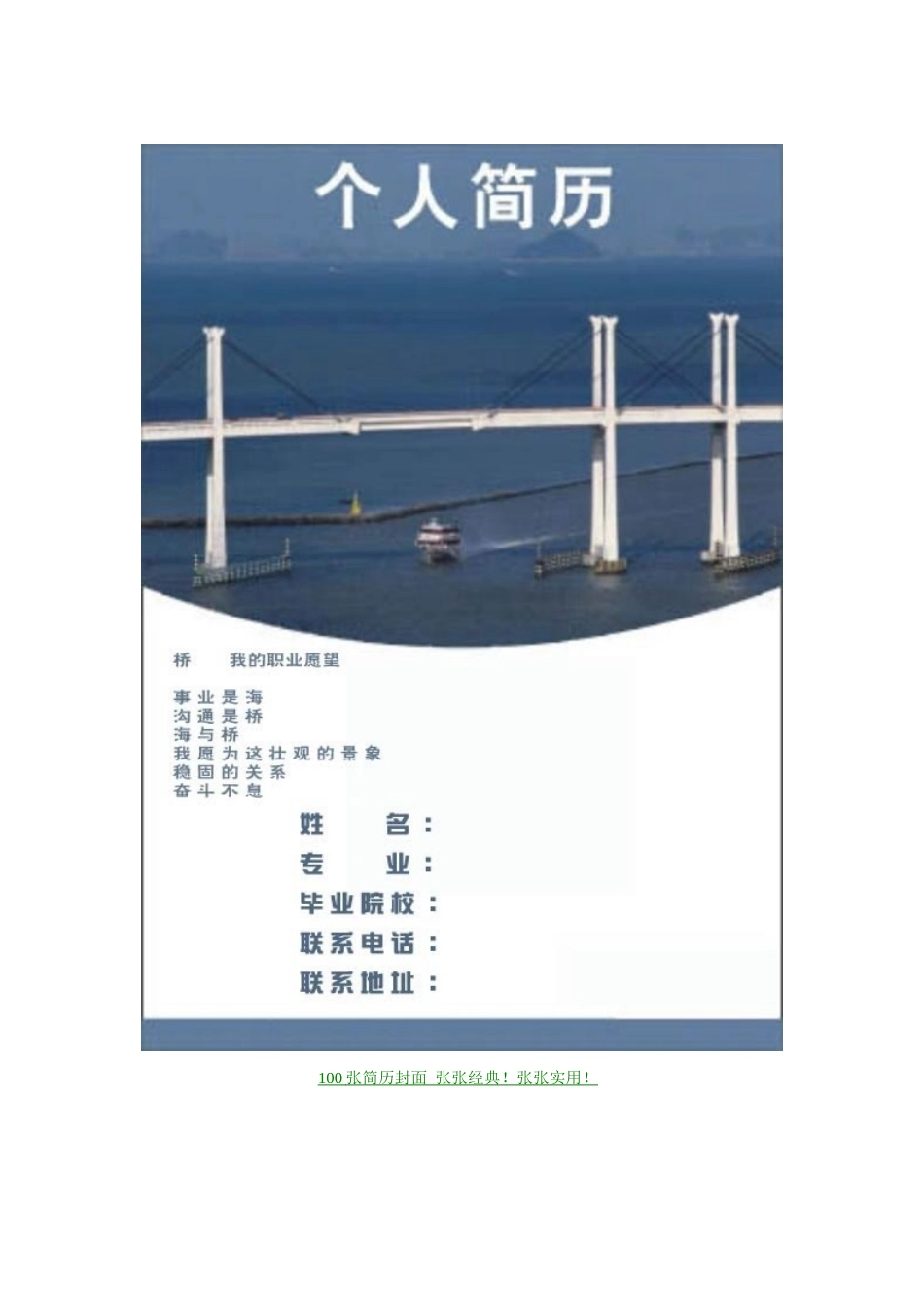 常用的个人简历封面_第2页