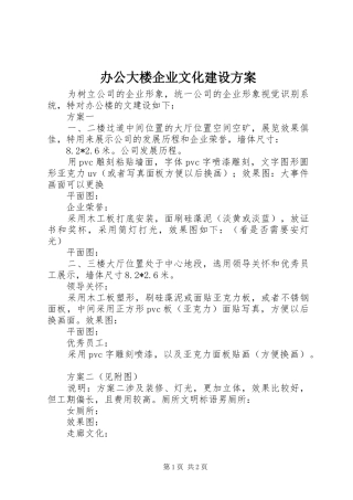 办公大楼企业文化建设实施方案 