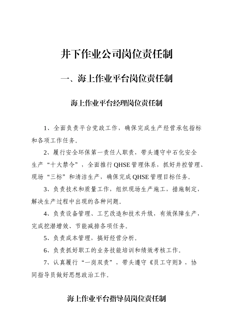 井下岗位责任制(全)_第1页