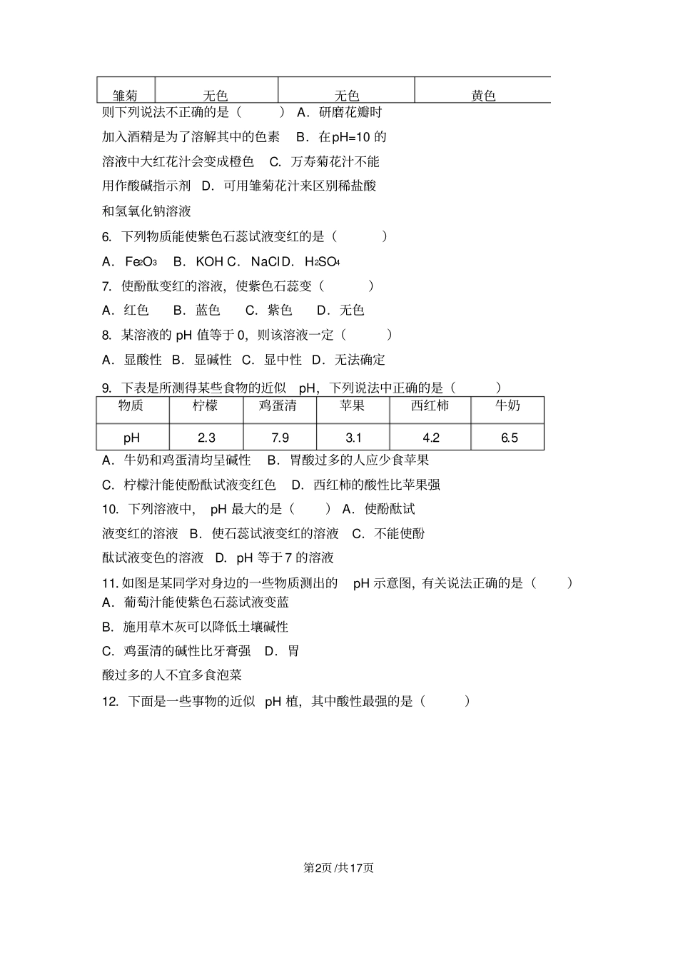 上海版九年级化学第三章第三节基础题(word有答案)_第2页