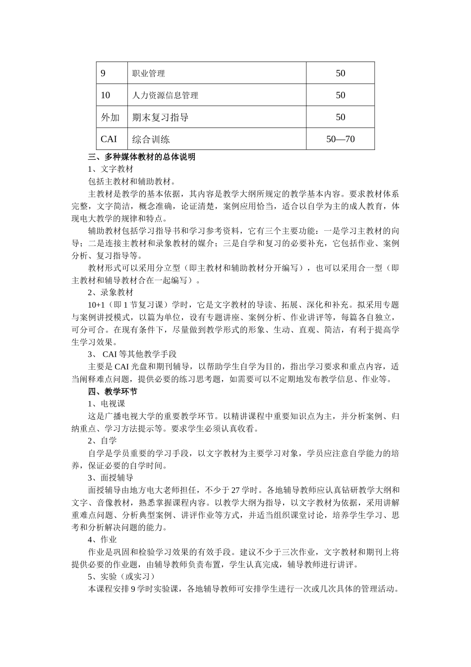 《人力资源学》教学大纲_第3页